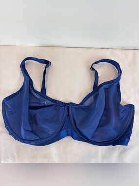 Soma Unbelievable Lift 36G Scoop Balconette Royal Blue Bra Sheer Convertible